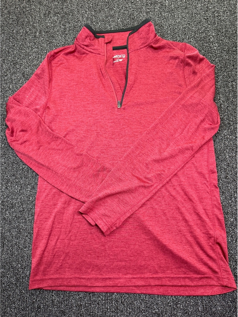 BCG Womens Athletic Red Long Sleeve Quarter Zip Pullover Size Large